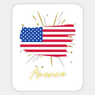 American Flag Gear Sticker